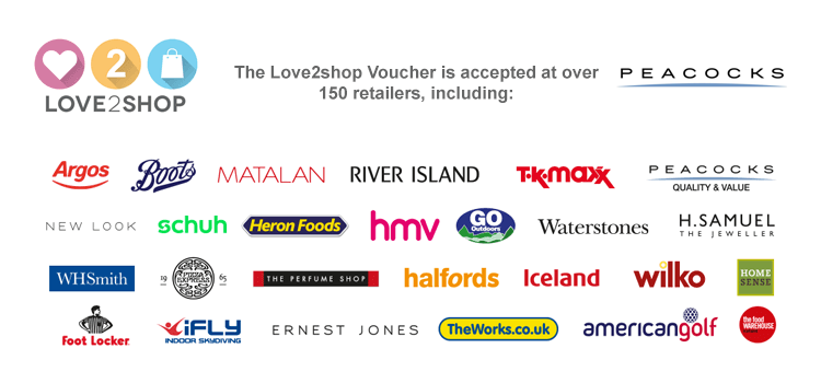 Peacocks Gift Vouchers Powered By Love2shop